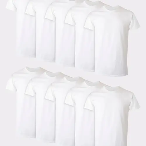 Hanes Men's Cotton Undershirt Super Value Pack Moisture-wicking White 10-pack Underwear Multi Comfortable Fit Soft Stretch Fabric Breathable 2135z0