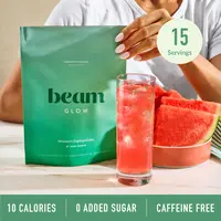 Beam Glow Superblend Dietary Beauty Supplement Drink - 15 Single-Serve Packets, Vitamins for Women, Hormone Balance, Skin Care, Hair Strength, Nail Support, Sugar Free, Stress Relief, Vegan, Caffeine-Free Self Care Products, Low Sugar | Back to School