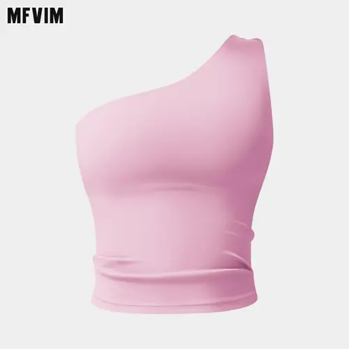 Women's Compression Fitness Tank Top with Built in Bra Pads Slanted 1 Shoulder, Lightweight Breathable Athleisure, Women's Clothes, Gym OOTD, Yoga Fashion, Sexy Activewear for Yoga & Gym Workouts