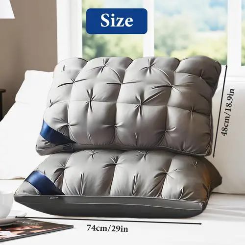 【Summervibes】Raybee Luxury 5-Star Hotel Quality Pillows ,Neck Support Pillows In Full & Queen Size,High Quality Fiber Filling, Cooling Pillows for Your Bed,Sofa,Couches ,Fluffy Pillows for Neck Pain,Couple pillow,Ideal Gift