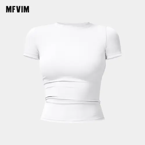 Women's Solid Color Breathable Athletic Top Casual Sporty Basic Top, Everyday Activewear Fitness Outfit for Yoga, Gym, All Season Sports & Outdoor Use, Casual Sporty Top, Shirts For Women