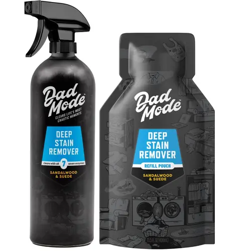 DadMode Household Scented Stain Treater Spray - 7-Enzyme High-Performance Mess Cleaner for Set-In Smells, 16 oz Heavy-Duty Bottle + Refill Deep Stain Remover