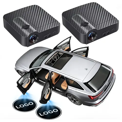 Auto-Sensing Adjustable LED Car Door Welcome Projector Lights, Easy Install, Multiple Logos & Colors, Batteries Included, Car Interior Accessories, Led Ambient Light for Night Safety, Gift for Dad