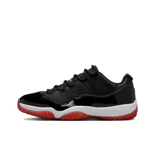Men's Nike Air Jordan 11 Retro Low 'Bred' 2025 Basketball Shoes - Patent Leather, Low Top, Lace-Up, Mesh Upper, Mesh Venting, Athletic, Legendary Look, US Sizes, Hoopshoes, Daily Casual Walking Footwear, Bold Retro Energy