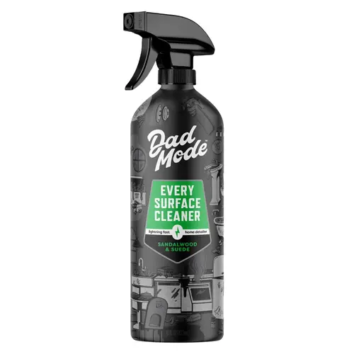 DadMode Multipurpose Cleaner Liquid Spray - 16oz Refillable Aluminum Bottle, Sandalwood & Suede Scented, Streak-Free, Kid-Mess Ready, Mom-Approved Non-Fabric Multi-Surface Interior Cleaner for Kitchen Clean & Household Use