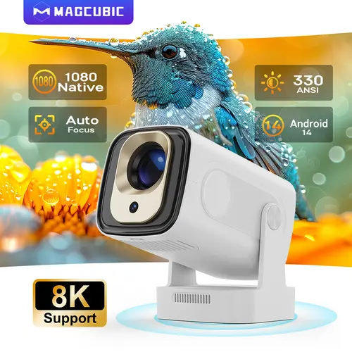 [US warehouse] Magcubic HY310 Projector Native 1080P 330ANSI Auto Focus Keystone Correction 8K Videosource Supported BT5.4 WIFI6 60Hz Reflash 130"Screen Audio Airmouse Built-in Speaker Allwinner H726 180°Flexible Rotating #SohoChic