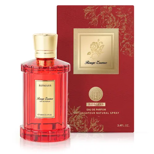 ROMASS Rouge Essence Luxe Perfume 100ml, Saffron Amber Wood Scent with Creamy Almond Notes, Warm EDP for Layering & Daily Wear