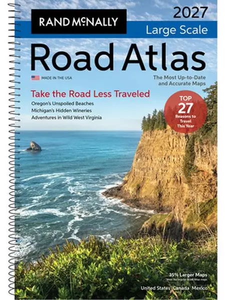 Rand McNally 2026-2027 Large Scale Road Atlas - Paperback New Edition, Expertly Crafted Maps, 378 City Insets, Eye-Friendly Design, QR Trip Tips, 35% Larger Maps, 80% More Pages, Brand-New Editorial Content for Education Use