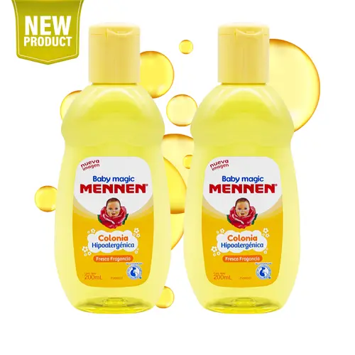 Unisex Hypoallergenic Baby Cologne Perfume Set - 2 Bottles Mennen Scented Fresh Herbal Floral Fragrance, 200ml (6.76oz) Each, Alcohol-Free Comfort Skincare for Adults & Babies