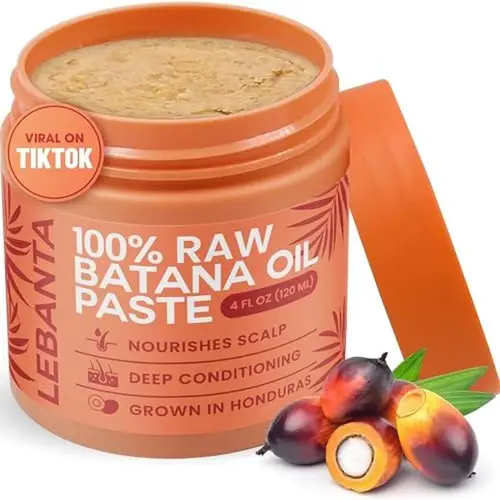 LEBANTA Raw Batana Hair Oil - 4 fl oz 100% Pure Organic Unrefined Paste from Honduras, Cold-Pressed Adult Hair Product for Thickening, Regrowth Masks & Natural Scalp Care, Hair Products