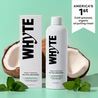 Whyte Organic Oil Pulling Mouthwash, Unisex 8 fl oz (237ml) Single Item Spearmint Cleanser with Coconut & Clove Oil - Gentle Cleansing, Teeth Whitening, Oral Detox, Gum Health, Alcohol & Fluoride Free, Brighter Smile Look Dental Care