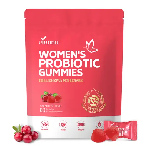 Cranberry Probiotic Gummies | Targeting Body Odor, Women's Health, and Body Balance | Vegan (60 Gummies per Pack) SummerVibes