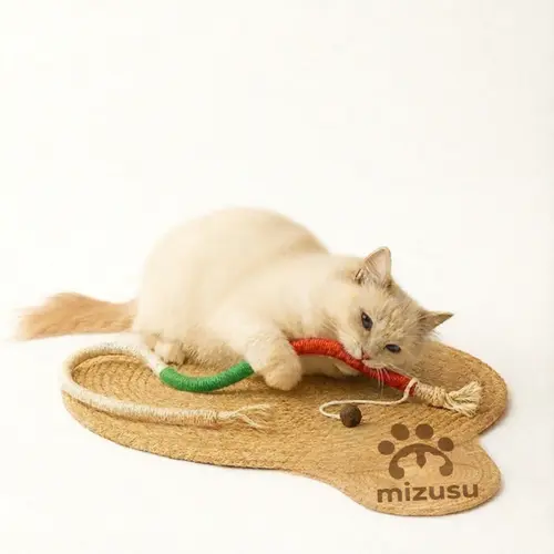 Organic Cotton Cat Chew Rope Toys (3Pcs, Snake Shape, 27.5" Long Play), Safe Dental Care Teeth Cleaner with Free Catnip Pack, Calming Interactive Toy for Indoor Cats & Kittens