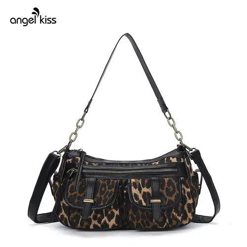 Angel Kiss Women's Crossbody Hobo Bag（13.5 x 5.2 x 7.3 inches） Casual Vegan Leather Shoulder Purse with Adjustable Strap and Multiple Pockets, Everyday Handbag, Purses, Shoulder Bags, Crossbody Bag tiktokshopbacktoschool