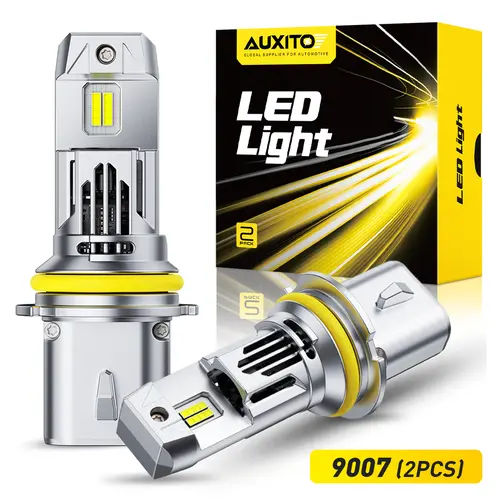 AUXITO 2026 Upgraded 9007 Headlight Bulbs,48000LM 6500K Cool White 800% Brighter, HB5 Light Bulbs for Fog Light, Non-polarity, Plug and Play, Pack of 2