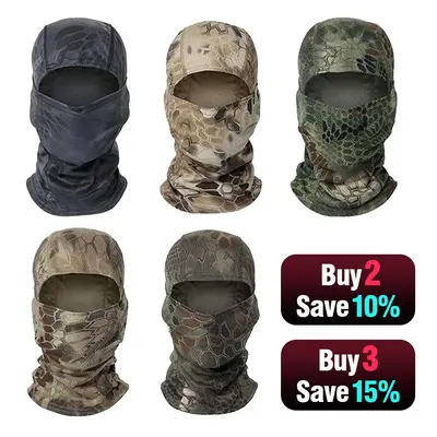 Yeomoo 5PCS Polyamide Camouflage Balaclava Ski Mask - UV-Blocking, Breathable, Sweat-Resist Fabric, Windproof Neck Gaiter, Multifunctional Bandana for Men, Men's Accessories, Accessories Adults, Mask Face