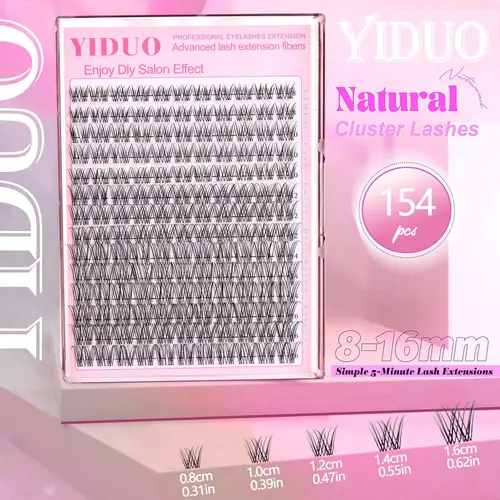 Natural Look Eyelash Extensions, 1 Box Individual DIY Cluster Lashes, Self-Application Curly False Eyelashes for Women & Girls, False Lash Clusters, Mixed Lash Clusters, Eye Makeup Cosmetic