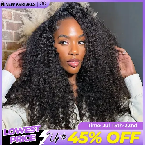 [3 In 1 Half Wig] OQ HAIR Water Wave Half Wig Invisible Hairline Wear Go Glueless Wig With Drawstring Seamless Flig Over Wig Human Hair #SohoChic #TikTokShopBackToSchool