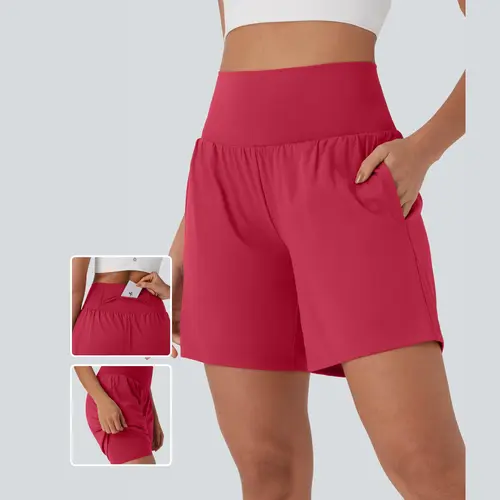 Halara SoftlyZero™ Airy Super High Waisted 2-in-1 InstantCool Yoga Shorts 7" with Pockets #BackToSchool