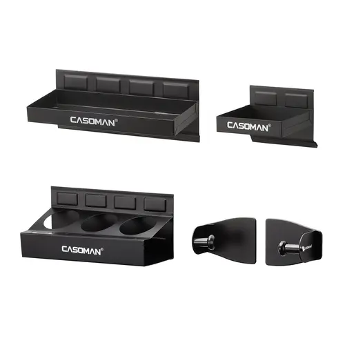 CASOMAN 4-Piece Magnetic Tool Organizer Set - Toolbox Shelf, Tray, Holder, Cabinet Side Storage, Stainless Steel, Rubber Bottom, Inches-Sized for Workshop Shop Organization, #tool upgrade,toolupgrade