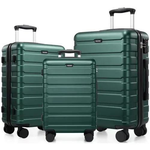 Miusse 3-Piece Durable Lightweight Hardshell Bundle Luggage Set - 20/24/28in, Double Spinner Wheels, TSA Lock, Double-Handled, USB Port, for Business Trip/Vacation, Traveling Bag