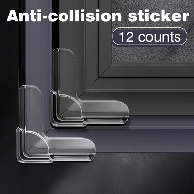 12 Counts Safety Corner Protectors Guards, Transparent Corner Cushions - Soft Safety Protectors for Sharp Table Edges and Baby-Proofing Furniture Corners