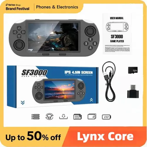 LASTEND SF3000 Portable Retro Handheld Video Game Console, 4.5" IPS Display, 3000mAh Rechargeable Battery, 16GB TF Card Compact Mini Gaming Gadget, Gaming Stuff for Gamer, Gifts for Boyfriend & Teenage Boy,back to school,back to school haul,sohochic