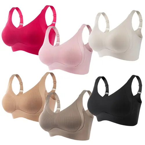 Women's Sohochic Essential Nylon Blend Elastane Bra - 3-5 Pieces, Adjustable, Flexible Knit, Seamless, Anti-Sagging, Push Up, Body Shaping, Comfortable, Wide Fit Range