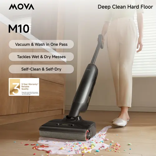 MOVA M10 Smart Cordless Wet-Dry Vacuum Cleaner and Mop for Hard Floors, Digital Display, Long Run Time, Great for Sticky Messes and Pet Hair, Space-Saving Design, 167°F Flashdry Self-Cleaning 18000Pa Suction,back to school,back to school haul,sohochic