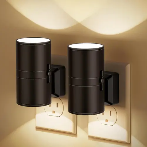 DORESSHOP 2 Pack Wall Sconce-Style Night Light with Dusk to Dawn Sensor, Soft White 3000K Light for Bedroom Kitchen Hallway, Lighting Modes Adjustable,dorm essentials,home decor,home essentials,camping essentials SohoChic