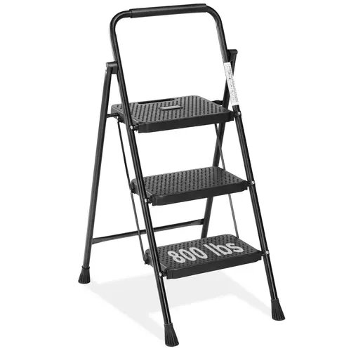 【Deal】Sturdy Portable Metal S-Step Ladder, Portable Folding Multifunctional Indoor Step Stool with Wide Pedal, Cushioned Handle, 800lbs Capacity for Home Kitchen, Outdoor, Sturdy Portable Ladder, Portable Folding Ladder, Portable Collapsible Ladder, Ladde