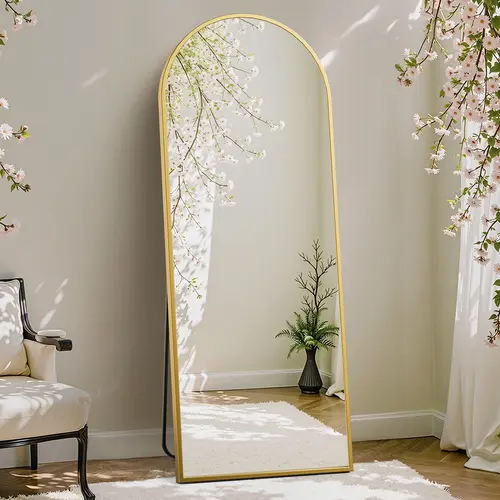【Deal】Sweet Furniture S - Full Length Mirror Floor Mirror Standing Hanging or Leaning Wall standing mirror home decor, Upgraded Nano Glass, Arch Mirror, Mirrors