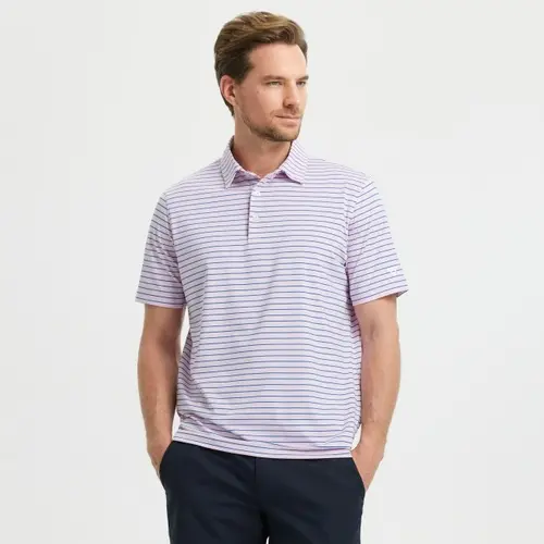 MAELREG Men's Golf Striped Short Sleeve  Polo Shirts  Performance Comfortable Casual Outdoor Top Men's Clothing SpringStatements