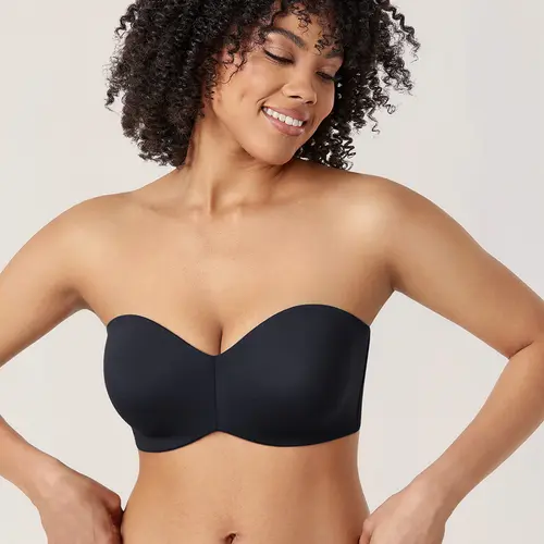 DELIMIRA Women's Strapless Bra Unlined Underwire Minimizer Plus Size Support
