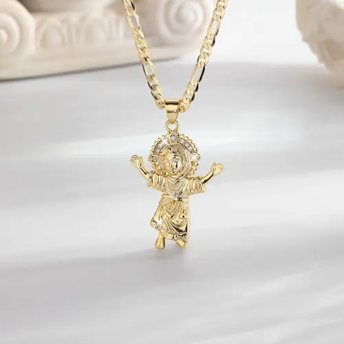 Cute Jesus Baby Pendant Necklace, Charms Necklace, Fashion Jewelry for Party, Daily Clothing Decor, Trendy All-match & Exquisite Jewelry for Birthday Gift, Religious Jewelry, Faith Necklace, Trendy Charm Necklaces