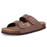 KIDMI Women Men Flat Sandals Cork Footbed Sandals With Support Arch Summervibes Beach Sandals Vacation Nonslip Men Sandals With Adjustable Buckle Straps Memory Foam Lightweight Sandals