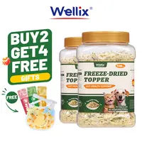 Wellix Dog&Cat Food Topper - Cat Grass Treats for Hairball Treament - Chicken Flavor Freeze Dried Cat Treats - Low Calorie Training Treats for Dogs&Cat 7.5oz,back to school #backtoschool #sohochic