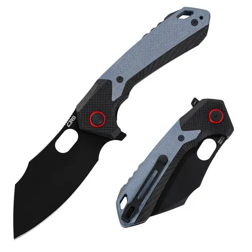 CJRB Caldera Multifunction Tactical Outdoor Camping Knife - AR-RPM9 Stainless Steel, Non-Slip Black-Blue G10 Handle, EDC Pocket Knife, Survival Gear, In Spec, Mens Gifts for Adults, Fishing Tool, Outdoor Camping Knives, Father's Day Gift,toolupgrade