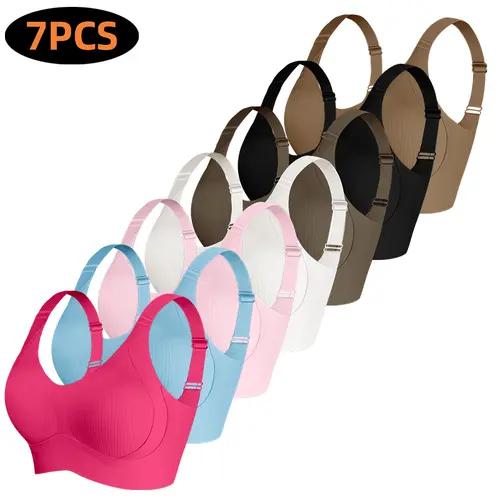 Women's elegant seamless bra with fixed cups, wide straps, comfortable wireless design, soft support and side breast coverage, casual bra|everyday wear, recommended choice for women's gifts