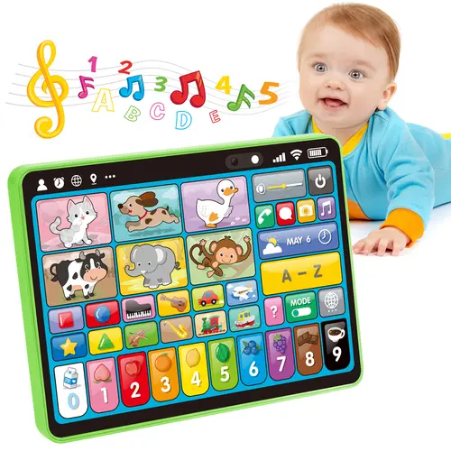hahaland 5-Language Learning Tablet Toy for Toddler 1-3 with Speech Therapy |Screen-Free After-School, New Version Educational Toys with Sounds & Music, Montessori Early Development Birthday Gifts for Boys Girls Baby Ages 1 2 3