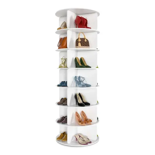 Richland 360° Rotating 7-Tiers Organizer Shoe Rack, Fits 28 Pairs of Shoes, Spinning and Revolving 360 Shoe Rack Storage Round Carousel, for Entryway Living Room Hallway Footwear Organization