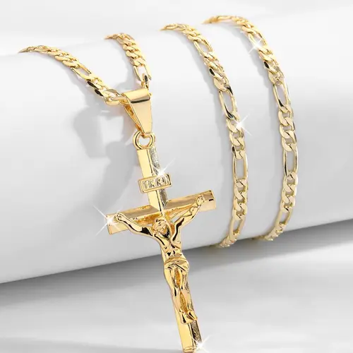 Cross Pendant Necklace for Women & Men, Fashion Jewelry for Party, Jewelry for Birthday Gifts, Trendy Charm Necklaces, Dainty Cross Necklace, Faith Necklace, Cross Chain Design, Trendy Fashionable Accessories