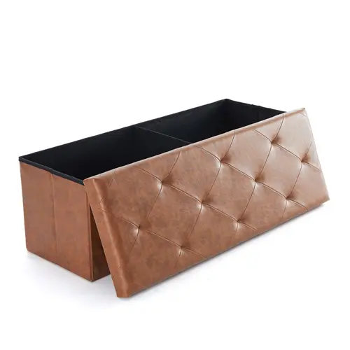 【Deal】 Sweetcrispy S-Folding Storage Ottoman Bench, Foot Rest Stool with Padded Seat, Large Toy Box Storage Chest with Seatin, Holds up to 660 lb, Footstool With Storage, Furniture