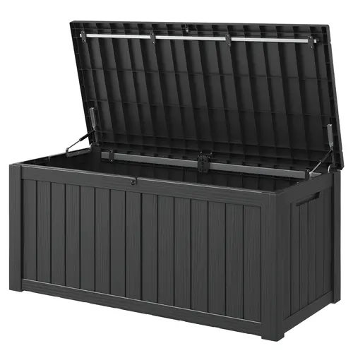 120/100/72/45 Gallon Resin Outdoor Storage Deck Box (padlock not included) – Waterproof, UV-Resistant, Multi-Functional Durable Plastic Organiser