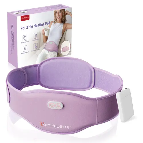Comfytemp Cordless Heating Pad Uterus Warmer Belt - Adjustable Temperature, Dual-Zone for Waist Cramp & Back Pain Relief, 3 Timers, Self Care Products, Adulting Valentine's Day Gift,sohochic