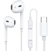 summerwins USB-C Audio Plug Earbuds with Mic, Volume Control, HiFi Stereo & Noise Isolation - Phone Accessories for iPhone 17/17 Pro/16/15, Samsung S25/S24/S23, Pixel 10/9, OnePlus & USB-C Devices