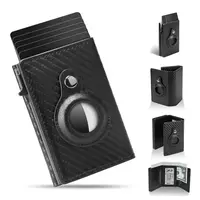 Men's PU Leather Smart Wallet Card Holder - Business Plain, RFID Blocking, 9-14 Card Capacity, ID Window, Cash Slot, Aluminum Alloy Accents, Everyday Carry Accessory, Birthday Gifts for Him, Gift for Husband/Boyfriend,sohochic