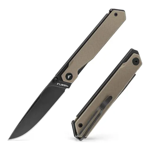 #toolupgrade FLISSA Pocket Knife, Folding Knife with 3.2" 8Cr13MoV Blade, G10 Handle, Removable Pocket Clip, Lightweight for EDC, Camping, Hiking, Daily Use