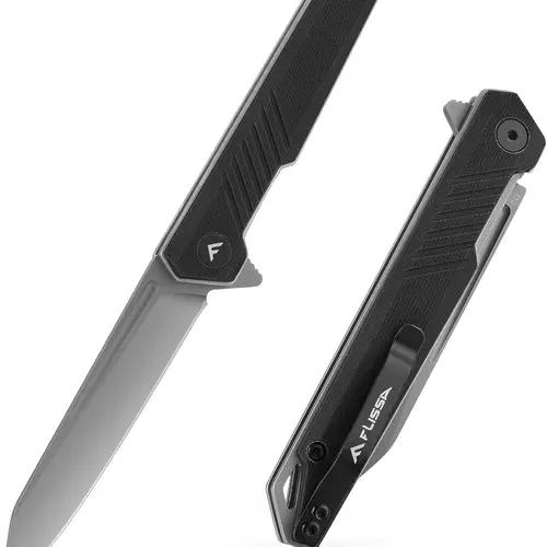 #toolupgrade FLISSA Folding Knife, Pocket Knife with D2 Steel Blade, G10 Handle, Pocket Clip, Lightweight for Camping, Tactical, Hiking, Hunting, EDC, Daily Use, Outdoor Activities
