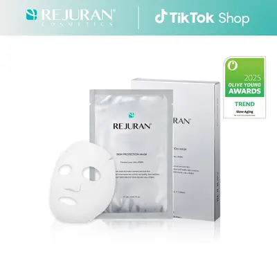 REJURAN Skin Protection Mask, c-PDRN – Hydrating and Soothing Facial Sheet Mask for Irritated, Stressed, Repairs & Restores Skin Barrier with Panthenol & Allantoin, Korean Skin Care (5-Pack)